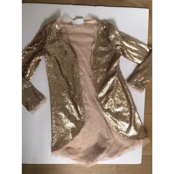 Mia Joy Joyfolie Sequins Rose Gold Cardigan - Picture 3 of 8